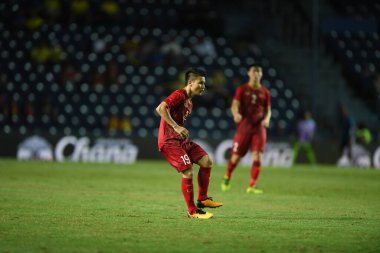 Buriram, Tayland - 8 Haziran 2019: Nguyn Quang Hi # 19 Kings Cup final karşılaşmasında Curacao 'ya karşı Chang Arena, Buriram, Tayland