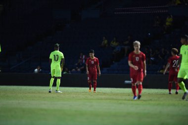 Buriram, Tayland - 8 Haziran 2019: Nguyn Quang Hi # 19 Kings Cup final karşılaşmasında Curacao 'ya karşı Chang Arena, Buriram, Tayland