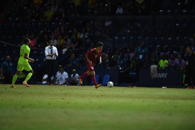 Buriram, Tayland - 8 Haziran 2019: Nguyn Quang Hi # 19 Kings Cup final karşılaşmasında Curacao 'ya karşı Chang Arena, Buriram, Tayland