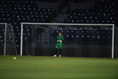 Buriram, Tayland - 3 Haziran 2019: Dang Van Lam # 23 Vietnam oyuncusu turnuvanın King Cup 2019 'u öncesinde Chang Arena, Buriram, Tayland