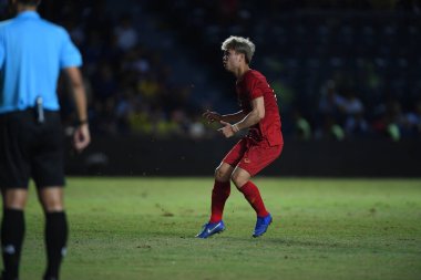Buriram, Tayland - 8 Haziran. 2019: Nguyn Cng Phng # 10 Vietnam Oyuncusu Kings Cup final maçı sırasında Chang Arena, Buriram, Tayland 'da Curacao' ya karşı