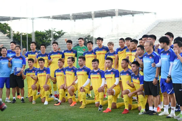 Buriram Tailândia Junho 2019 Jogadores Vietnã Ação Durante Treinamento Antes — Fotografia de Stock