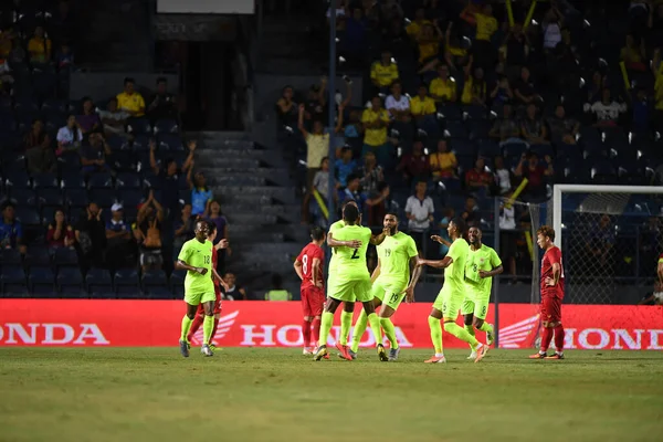 Buriram Tailândia Junho 2019 Jogadores Curaçao Comemoram Gol Durante Partida — Fotografia de Stock