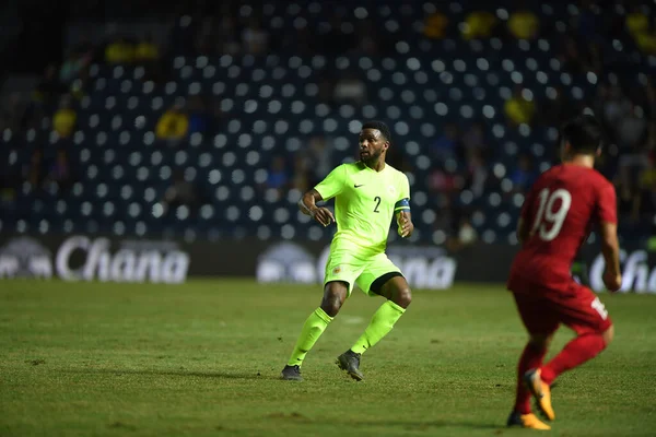 Buriram, Tayland - 8 Haziran 2019: Rhu-Endly Aurelio Jean-Carlo Martina # 2 Curacao oyuncusu Kings Cup final maçı sırasında Chang Arena, Buriram, Tayland