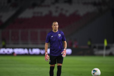 Jakarta, Endonezya - 10 Eylül 2019: Sasa Todiç, Endonezya 'nın Gelora Bung Karno Stadyumu' nda oynanan 2020 Dünya Kupası eleme maçında Dünya Kupası yardımcı antrenörü.