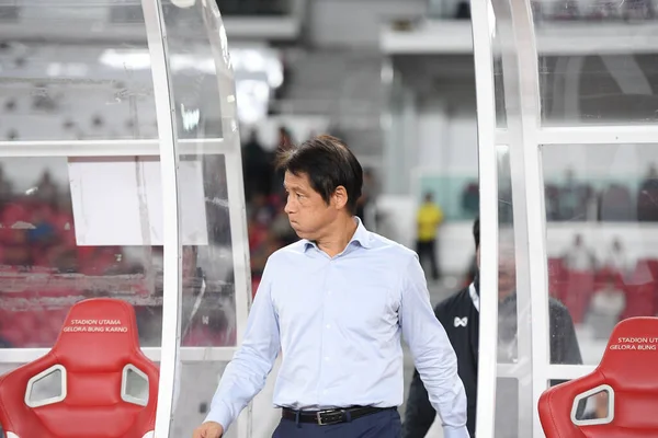 Jakarta Indonesia Sep 2019 Akira Nishino Head Coach Thailand Action — Stock Photo, Image