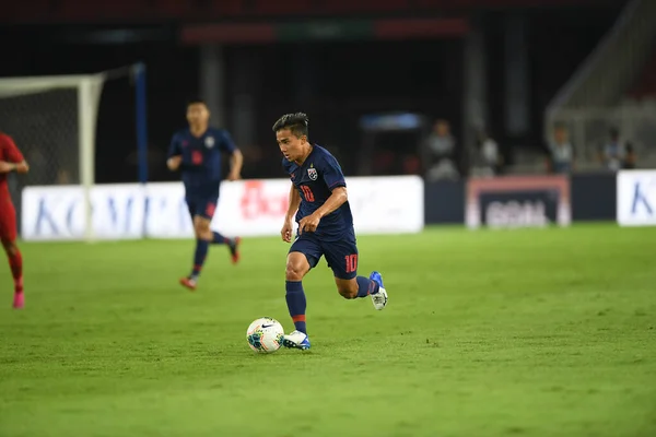 Jakarta Indonesien Sep 2019 Chanathip Songkrasin Spelare Thailand Aktion Matchen — Stockfoto