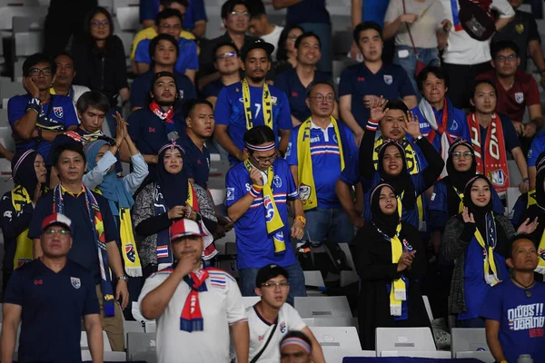 Jakarta Indonesien Sep 2019 Oidentifierade Fans Thailand Aktion Matchen Qualifier — Stockfoto