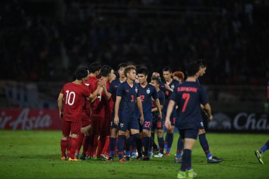 Pathumthani Tayland 5 Eylül 2019: 2022 Dünya Kupası elemeleri sırasında Thammasat Stadyumu 'nda Vietnam' a karşı oynayanlar 