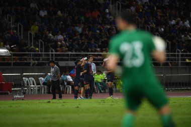 Pathumthani Tayland 5 Eylül 2019: 2022 Dünya Kupası elemeleri sırasında Thammasat Stadyumu 'nda Vietnam' a karşı oynayanlar 