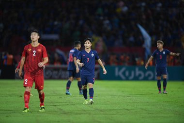 Pathumthani Tayland 5 Eylül 2019: Thammasat Stadyumu 'nda Vietnam' a karşı oynanan 2022 Dünya Kupası elemeleri sırasında Tayland 7. 