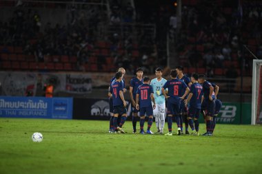 Pathumthani Tayland 5 Eylül 2019: 2022 Dünya Kupası elemeleri sırasında Thammasat Stadyumu 'nda Vietnam' a karşı oynayanlar 