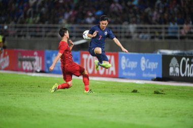 Pathumthani Tayland 5 Eylül 2019: Thammasat Stadyumu 'nda Vietnam' a karşı oynanan 2022 Dünya Kupası elemeleri sırasında Tayland 7. 