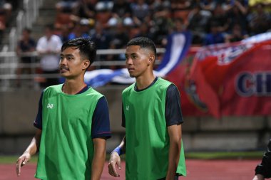 Pathumthani Tayland 5 Eylül 2019: 2022 Dünya Kupası elemeleri sırasında Thammasat Stadyumu 'nda Vietnam' a karşı oynayanlar 