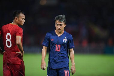 Pathumthani Tayland 5 Eylül 2019: 2022 Dünya Kupası elemeleri sırasında Thammasat Stadyumu 'nda Vietnam' a karşı oynayanlar 