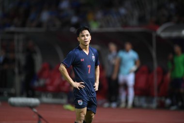 Pathumthani Tayland 5 Eylül 2019: Thammasat Stadyumu 'nda Vietnam' a karşı oynanan 2022 Dünya Kupası elemeleri sırasında Tayland 7. 