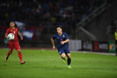 Pathumthani Tayland 5 Eylül 2019: Thammasat Stadyumu 'nda Vietnam' a karşı oynanan 2022 Dünya Kupası elemeleri sırasında Tayland 7. 