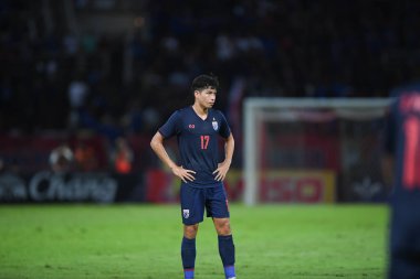 Pathumthani Thailand 5 Eylül 2019: Thammasat Stadyumu 'nda oynanan 2022 Dünya Kupası elemeleri sırasında Tanaboon Kesarat # 17 Tayland Oyuncusu 