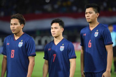 Pathumthani Tayland 5 Eylül 2019: Thammasat Stadyumu 'nda Vietnam' a karşı oynanan 2022 Dünya Kupası elemeleri sırasında Tayland 7. 