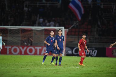 Pathumthani Tayland 5 Eylül 2019: 2022 Dünya Kupası elemeleri sırasında Thammasat Stadyumu 'nda Vietnam' a karşı oynayanlar 