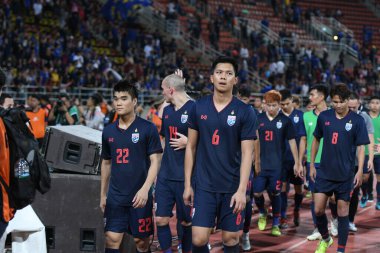 Pathumthani Tayland 5 Eylül 2019: 2022 Dünya Kupası elemeleri sırasında Thammasat Stadyumu 'nda Vietnam' a karşı oynayanlar 