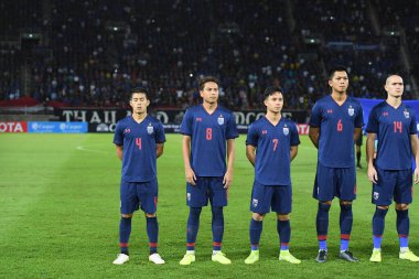 Pathumthani Tayland 5 Eylül 2019: 2022 Dünya Kupası elemeleri sırasında Thammasat Stadyumu 'nda Vietnam' a karşı oynayanlar 