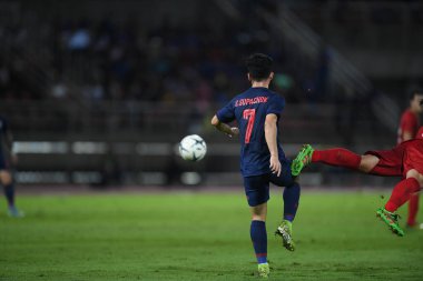 Pathumthani Tayland 5 Eylül 2019: Thammasat Stadyumu 'nda Vietnam' a karşı oynanan 2022 Dünya Kupası elemeleri sırasında Tayland 7. 