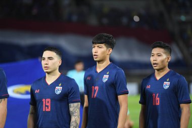 Pathumthani Thailand 5 Eylül 2019: Thammasat Stadyumu 'nda oynanan 2022 Dünya Kupası elemeleri sırasında Tanaboon Kesarat # 17 Tayland Oyuncusu 