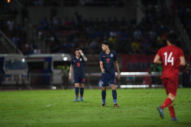 Pathumthani Thailand 5 Eylül 2019: Thammasat Stadyumu 'nda oynanan 2022 Dünya Kupası elemeleri sırasında Tanaboon Kesarat # 17 Tayland Oyuncusu 
