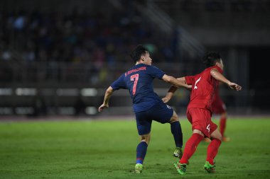 Pathumthani Tayland 5 Eylül 2019: Thammasat Stadyumu 'nda Vietnam' a karşı oynanan 2022 Dünya Kupası elemeleri sırasında Tayland 7. 