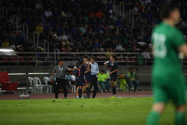 Pathumthani Tayland 5 Eylül 2019: 2022 Dünya Kupası elemeleri sırasında Thammasat Stadyumu 'nda Vietnam' a karşı oynayanlar 