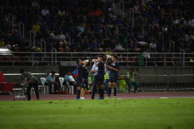 Pathumthani Tayland 5 Eylül 2019: 2022 Dünya Kupası elemeleri sırasında Thammasat Stadyumu 'nda Vietnam' a karşı oynayanlar 