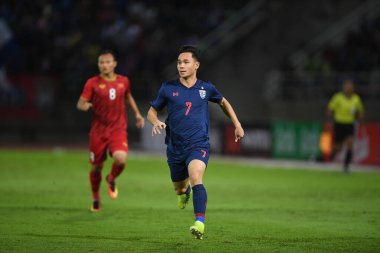 Pathumthani Tayland 5 Eylül 2019: Thammasat Stadyumu 'nda Vietnam' a karşı oynanan 2022 Dünya Kupası elemeleri sırasında Tayland 7. 