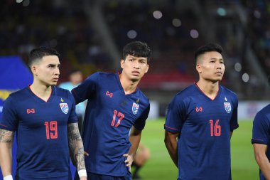 Pathumthani Thailand 5 Eylül 2019: Thammasat Stadyumu 'nda oynanan 2022 Dünya Kupası elemeleri sırasında Tanaboon Kesarat # 17 Tayland Oyuncusu 