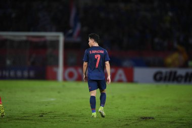 Pathumthani Tayland 5 Eylül 2019: Thammasat Stadyumu 'nda Vietnam' a karşı oynanan 2022 Dünya Kupası elemeleri sırasında Tayland 7. 