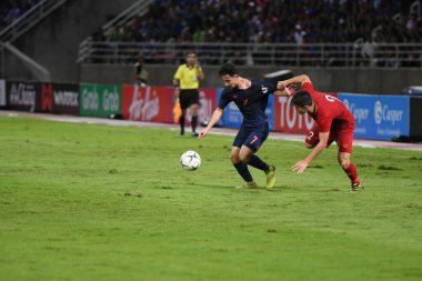 Pathumthani Tayland 5 Eylül 2019: Thammasat Stadyumu 'nda Vietnam' a karşı oynanan 2022 Dünya Kupası elemeleri sırasında Tayland 7. 