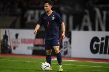 Pathumthani Tayland 5 Eylül 2019: Thammasat Stadyumu 'nda Vietnam' a karşı oynanan 2022 Dünya Kupası elemeleri sırasında Tayland 7. 