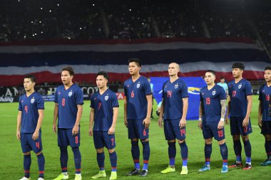 Pathumthani Tayland 5 Eylül 2019: 2022 Dünya Kupası elemeleri sırasında Thammasat Stadyumu 'nda Vietnam' a karşı oynayanlar 