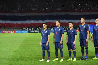Pathumthani Tayland 5 Eylül 2019: 2022 Dünya Kupası elemeleri sırasında Thammasat Stadyumu 'nda Vietnam' a karşı oynayanlar 