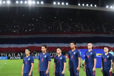 Pathumthani Tayland 5 Eylül 2019: 2022 Dünya Kupası elemeleri sırasında Thammasat Stadyumu 'nda Vietnam' a karşı oynayanlar 