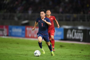 Pathumthani Tayland 5 Eylül 2019: Thammasat Stadyumu 'nda Vietnam' a karşı oynanan 2022 Dünya Kupası elemeleri sırasında Tayland 7. 
