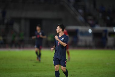 Pathumthani Tayland 5 Eylül 2 019: Thammasat Stadyumu 'nda Vietnam' a karşı oynanan 2022 Dünya Kupası elemeleri sırasında Tayland 7. 