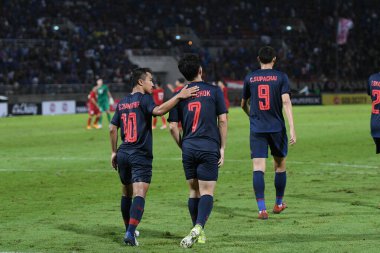 Pathumthani Tayland 5 Eylül 2019: 2022 Dünya Kupası elemeleri sırasında Thammasat Stadyumu 'nda Vietnam' a karşı oynayanlar 