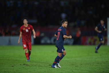 Pathumthani Tayland 5 Eylül 2019: 2022 Dünya Kupası elemeleri sırasında Thammasat Stadyumu 'nda Vietnam' a karşı oynayanlar 