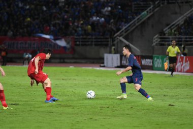 Pathumthani Tayland 5 Eylül 2019: Thammasat Stadyumu 'nda Vietnam' a karşı oynanan 2022 Dünya Kupası elemeleri sırasında Tayland 7. 