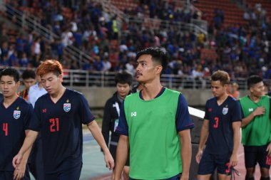 Pathumthani Tayland 5 Eylül 2019: 2022 Dünya Kupası elemeleri sırasında Thammasat Stadyumu 'nda Vietnam' a karşı oynayanlar 