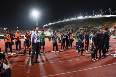 Pathumthani Tayland 5 Eylül 2019: 2022 Dünya Kupası elemeleri sırasında Thammasat Stadyumu 'nda Vietnam' a karşı oynayanlar 