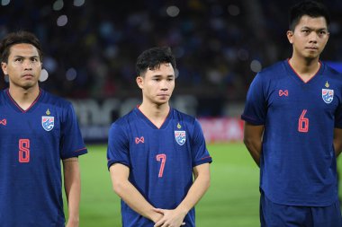 Pathumthani Tayland 5 Eylül 2019: Thammasat Stadyumu 'nda Vietnam' a karşı oynanan 2022 Dünya Kupası elemeleri sırasında Tayland 7. 