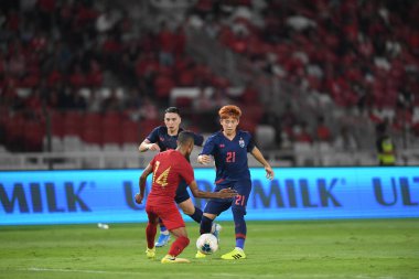 Jakarta Endonezya 10 sep 2019: Sivakorn tiatrakul # 21 Tayland 'da 2020 Dünya Kupası elemeleri sırasında Dünya Kupası elemeleri sırasında Gelora Bung Karno Stadyumu' nda oynanmıştır. 