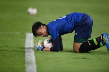 Jakarta Endonezya 10 sep 2019: Siwarak tedsungnoen # 23 Tayland 'da 2020 Dünya Kupası elemeleri sırasında Gelora Bung Karno Stadyumu' nda oynanan Dünya Kupası elemeleri sırasında 